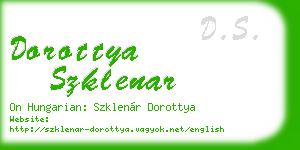 dorottya szklenar business card